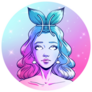 Pisces Zodiac Colorful Artwork Fish Tail Hair Sticker