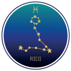 Pisces Zodiac Constellation Gradient Sticker