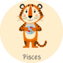 Pisces Zodiac Cute Tiger Sticker