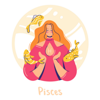 Pisces Zodiac Female Speaking To Fish Sticker