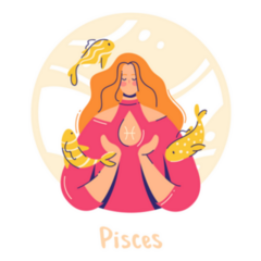 Pisces Zodiac Female Speaking To Fish Sticker