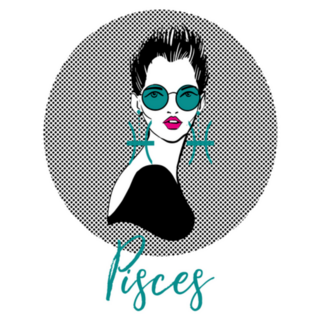 Pisces Zodiac Girl In Glasses Sticker