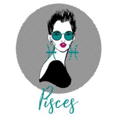 Pisces Zodiac Girl In Glasses Sticker