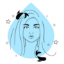 Pisces Zodiac Girl In Raindrop Sticker