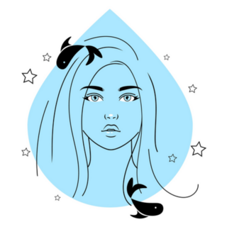 Pisces Zodiac Girl In Raindrop Sticker