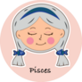 Pisces Zodiac Girl With Pigtails Sticker
