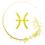 Pisces Zodiac In Gold Sticker