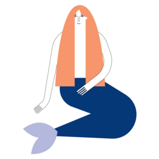 Pisces Zodiac Mermaid Girl Sticker