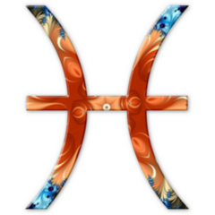 Pisces Zodiac Psychedelic Icon Sticker
