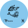 Pisces Zodiac Sign Art On Blue Sticker