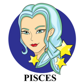 Pisces Zodiac Sign Cartoon Star Illustration Sticker