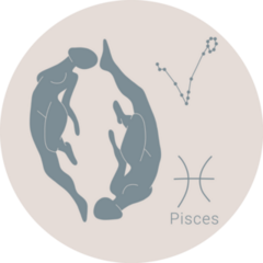 Pisces Zodiac Sign Constellation Grey Sticker