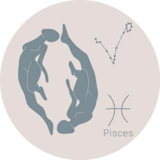Pisces Zodiac Sign Constellation Grey Sticker