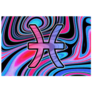 Pisces Zodiac Sign Funky Trippy Sticker