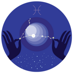 Pisces Zodiac Sign Hand Constellation Sticker