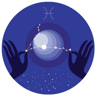 Pisces Zodiac Sign Hand Constellation Sticker