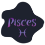Pisces Zodiac Sign Hand Lettering Sticker