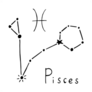 Pisces Zodiac Sign In Doodle Style Sticker