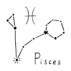 Pisces Zodiac Sign In Doodle Style Sticker
