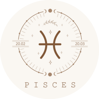 Pisces Zodiac Sign In Neutral Boho Sticker