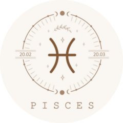 Pisces Zodiac Sign In Neutral Boho Sticker