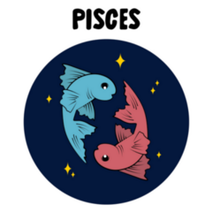 Pisces Zodiac Sign In Space Sticker