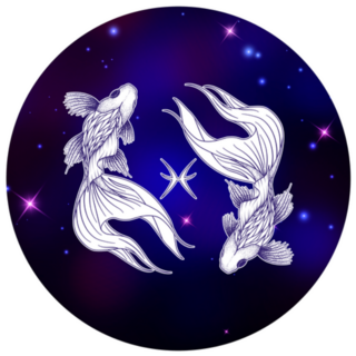 Pisces Zodiac Sign On Galaxy Background Sticker
