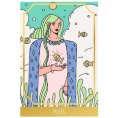 Pisces Zodiac Sign Trendy Illustration Sticker