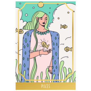 Pisces Zodiac Sign Trendy Illustration Sticker