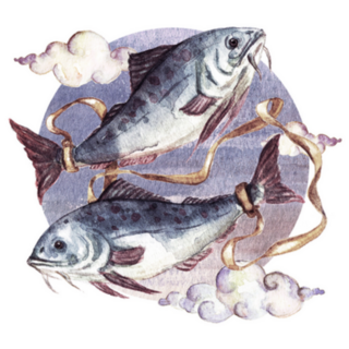 Pisces - Zodiac Symbol In Watercolor Sticker