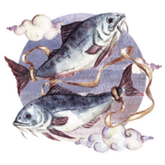 Pisces - Zodiac Symbol In Watercolor Sticker