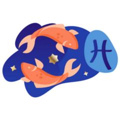 Pisces Zodiac Two Fishes Horoscope Sticker
