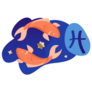 Pisces Zodiac Two Fishes Horoscope Sticker