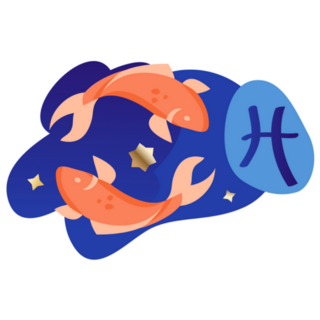 Pisces Zodiac Two Fishes Horoscope Sticker