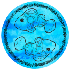 Pisces Zodiac Water Element Cartoon Sticker