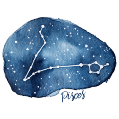 Pisces Zodiac Watercolor Constellation Sticker