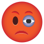 Pissed Off Phone Emoji with Black Eye Sticker