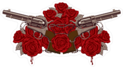 Pistols and Roses Gun Sticker