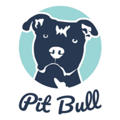 Pit Bull Blue Text Sticker