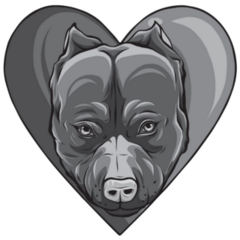 Pit Bull Heart Sticker