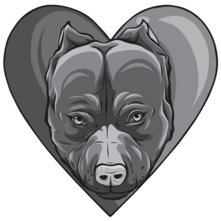 Pit Bull Heart Sticker