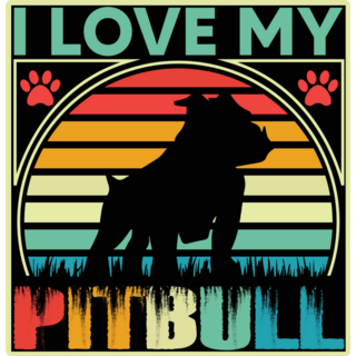 Pit Bull Love Art Sticker