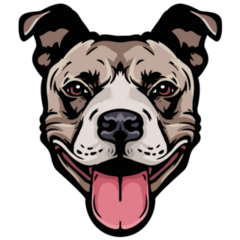 Pit Bull Tongue Out Sticker
