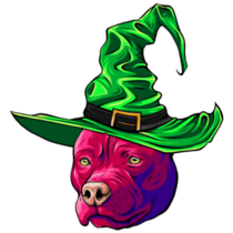 Pit Bull Witch Sticker