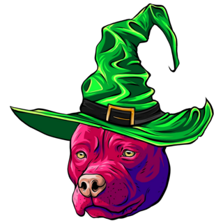 Pit Bull Witch Sticker