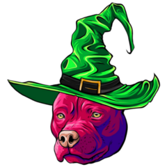 Pit Bull Witch Sticker
