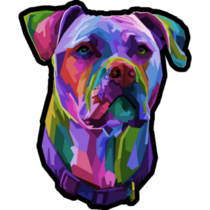 Pitbull Geometric Mosaic Sticker