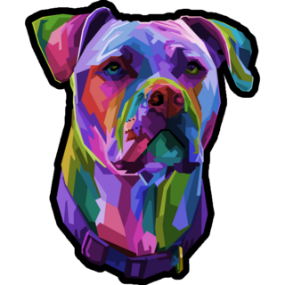 Pitbull Geometric Mosaic Sticker
