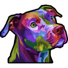 Pitbull Geometric Smile Sticker