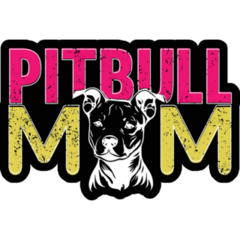 Pitbull Mom Typography Sticker